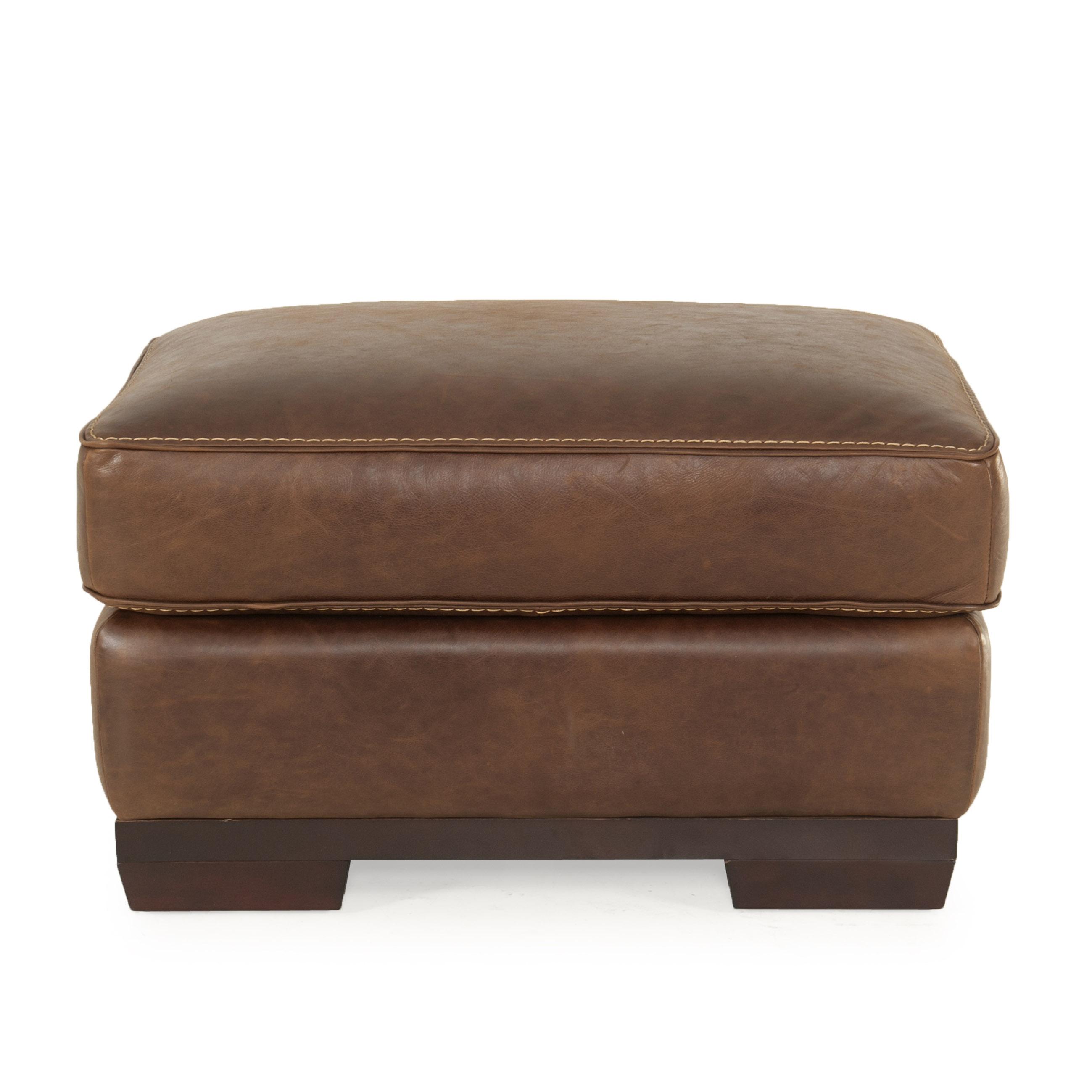 Plush hotsell leather ottoman